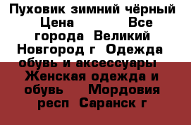 Пуховик зимний чёрный › Цена ­ 2 500 - Все города, Великий Новгород г. Одежда, обувь и аксессуары » Женская одежда и обувь   . Мордовия респ.,Саранск г.